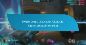 Twitch Drops -aikataulu: Aikataulu, Tapahtumat, Ilmoitukset