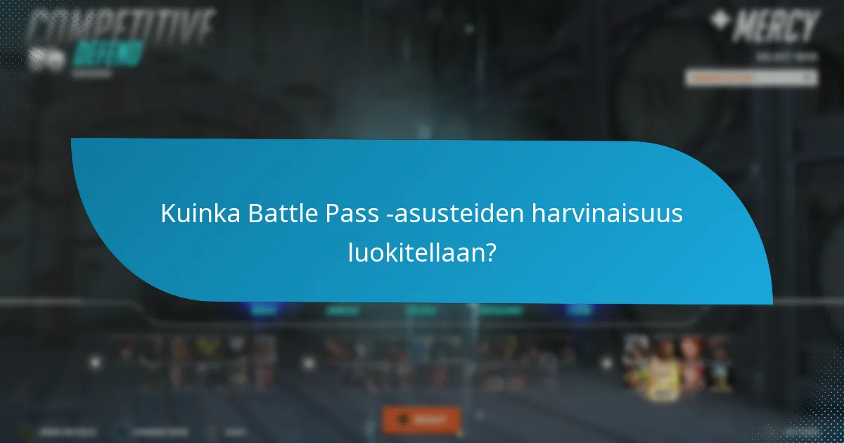 Kuinka Battle Pass -asusteiden harvinaisuus luokitellaan?